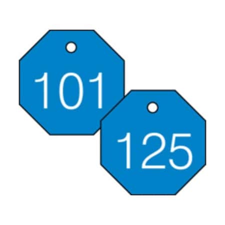 Accuform Engraved Numbered Tags, HS-Laminate, 2-3/4 in W, 25 PK TDG826BU